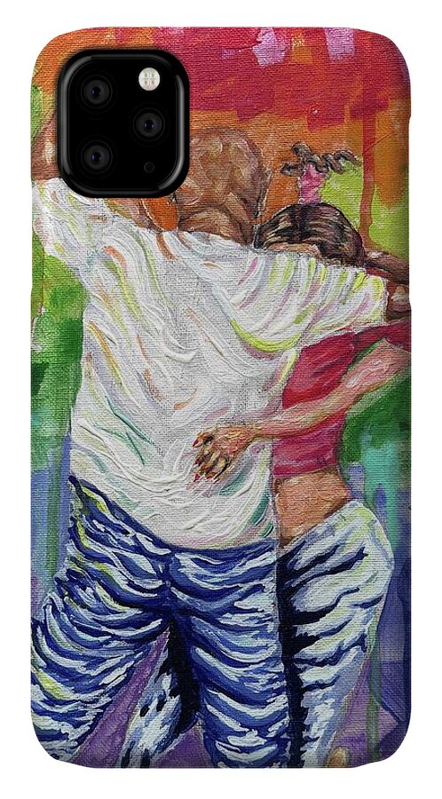 Couple Dancing with Rainbow Backdrop - Phone Case