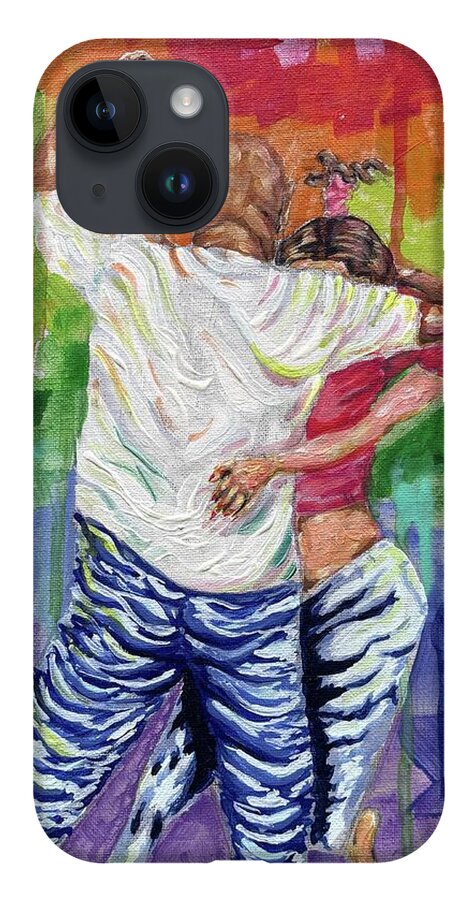 Couple Dancing with Rainbow Backdrop - Phone Case