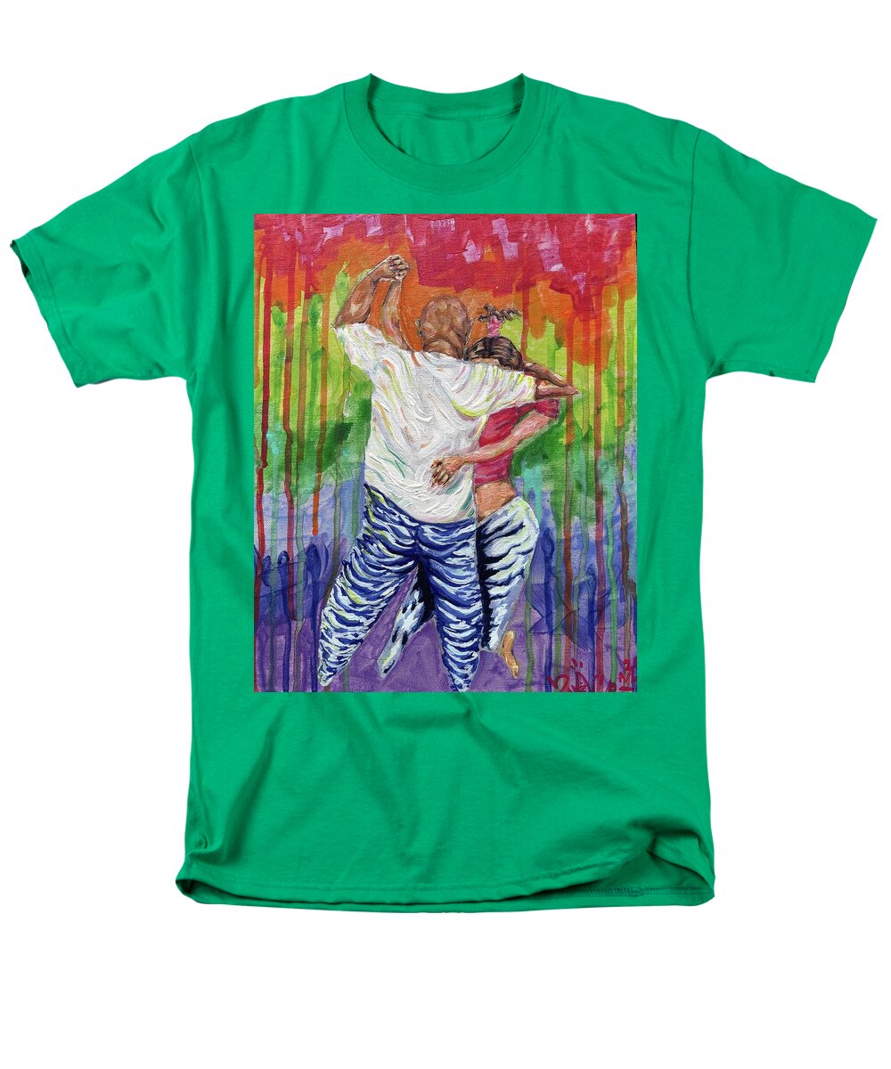 Couple Dancing with Rainbow Backdrop - Men's T-Shirt  (Regular Fit)