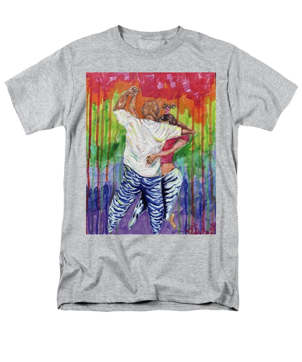 Couple Dancing with Rainbow Backdrop - Men's T-Shirt  (Regular Fit)