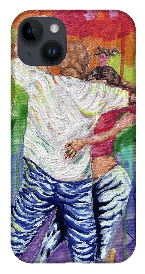 Couple Dancing with Rainbow Backdrop - Phone Case