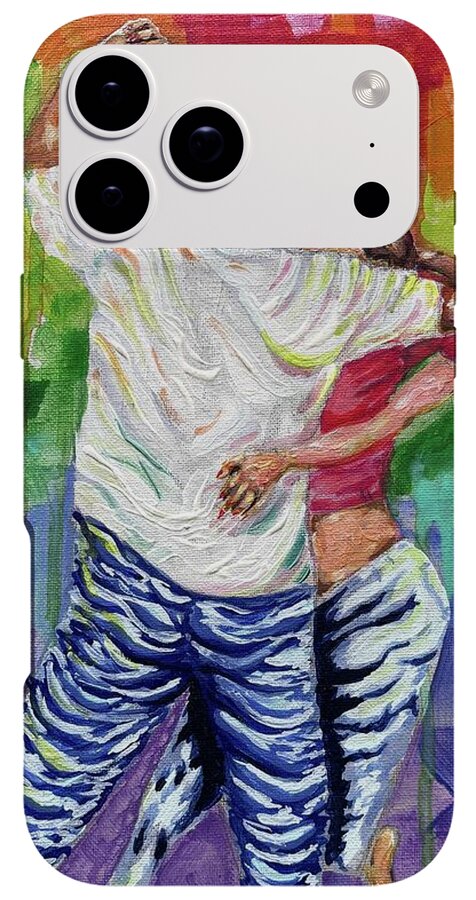 Couple Dancing with Rainbow Backdrop - Phone Case