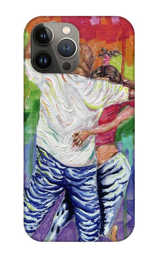 Couple Dancing with Rainbow Backdrop - Phone Case