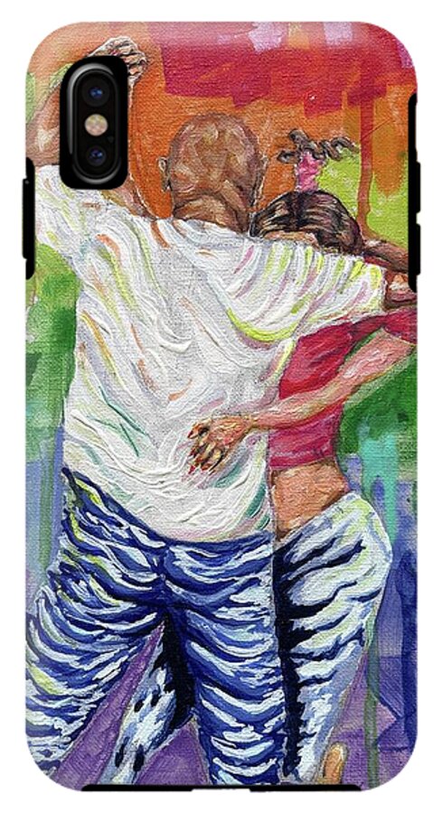 Couple Dancing with Rainbow Backdrop - Phone Case