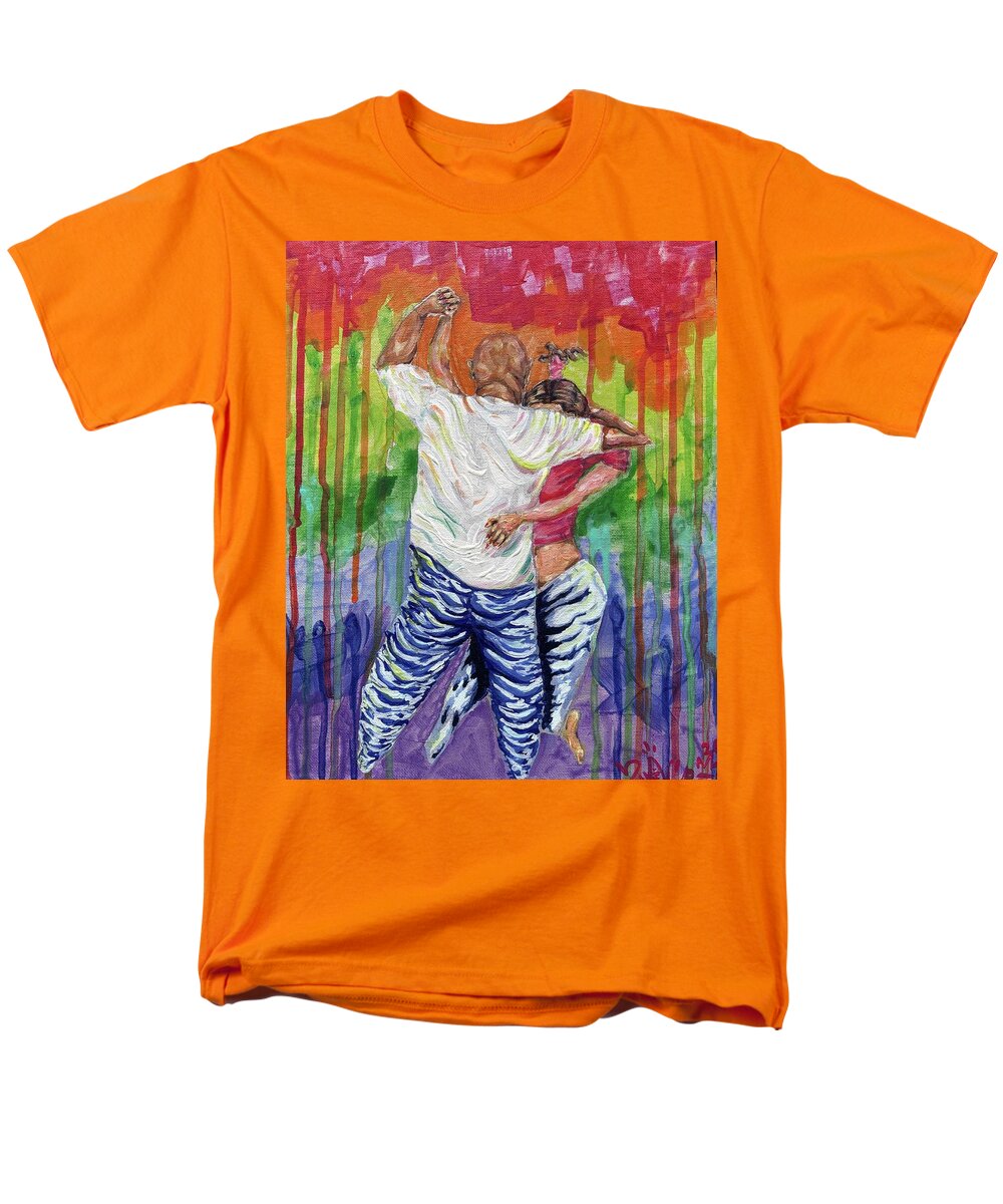 Couple Dancing with Rainbow Backdrop - Men's T-Shirt  (Regular Fit)