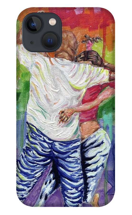 Couple Dancing with Rainbow Backdrop - Phone Case