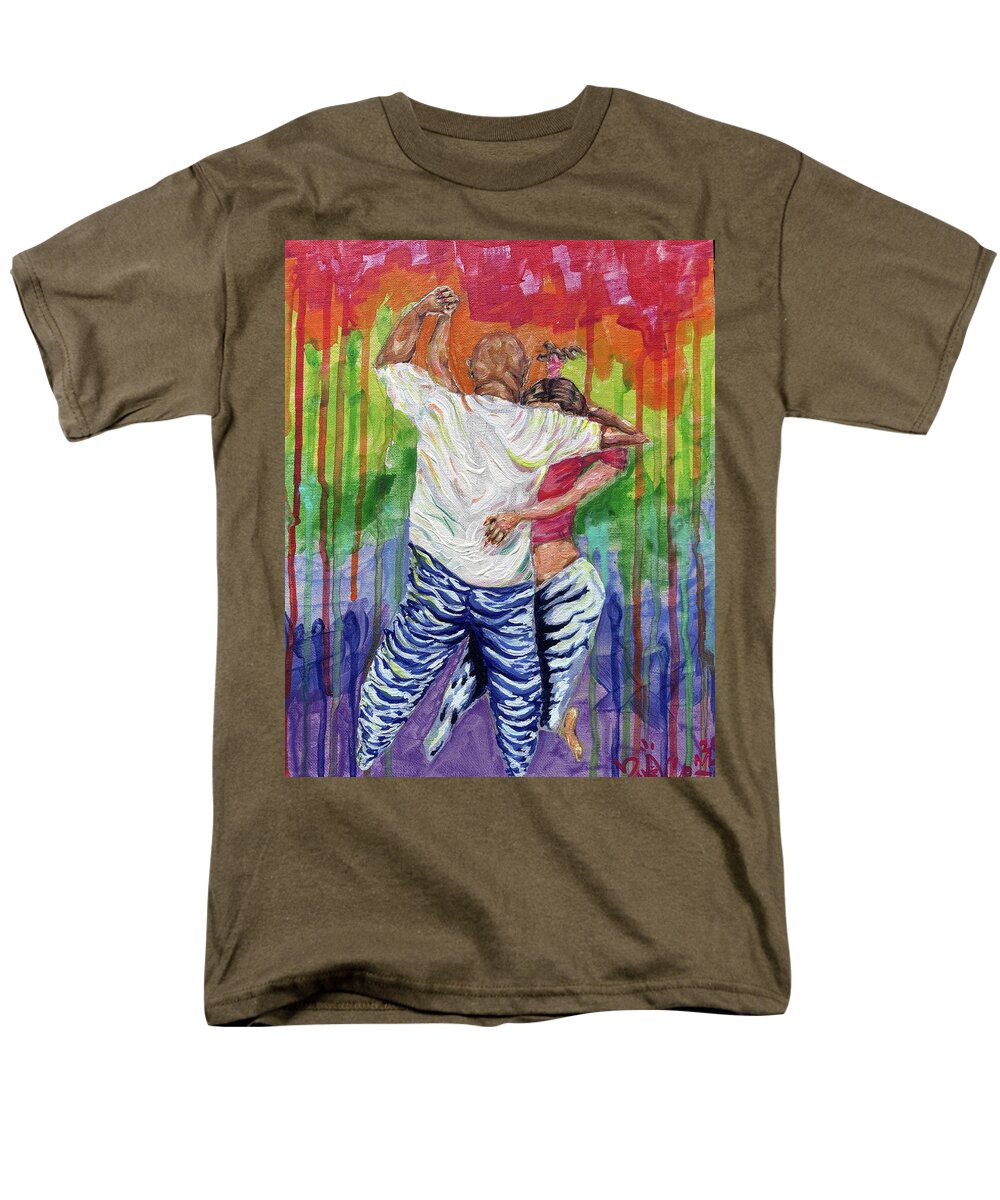 Couple Dancing with Rainbow Backdrop - Men's T-Shirt  (Regular Fit)