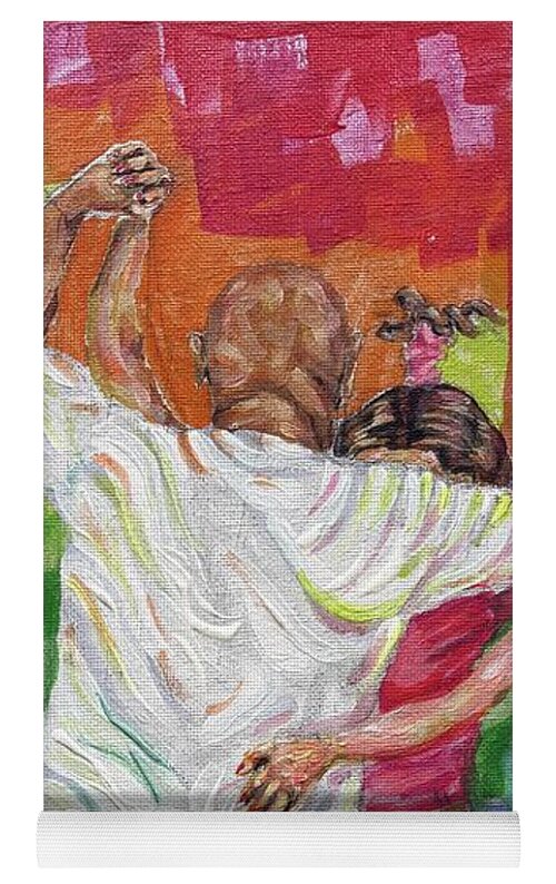 Couple Dancing with Rainbow Backdrop - Yoga Mat
