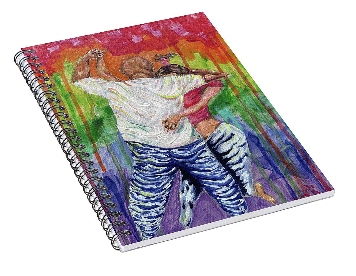 Couple Dancing with Rainbow Backdrop - Spiral Notebook
