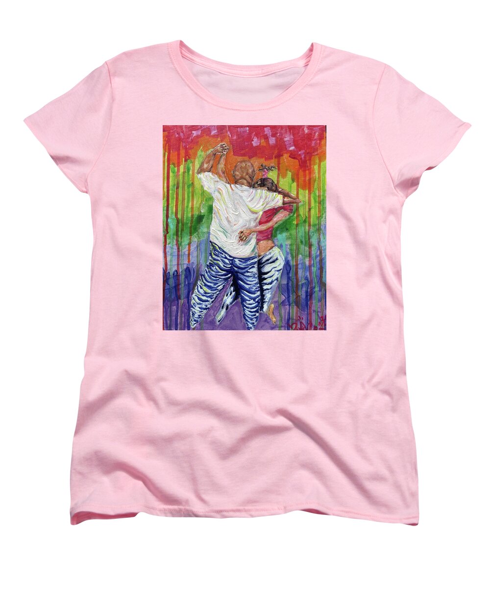 Couple Dancing with Rainbow Backdrop - Women's T-Shirt (Standard Fit)