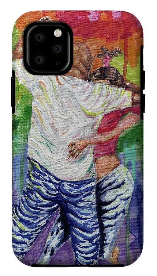 Couple Dancing with Rainbow Backdrop - Phone Case