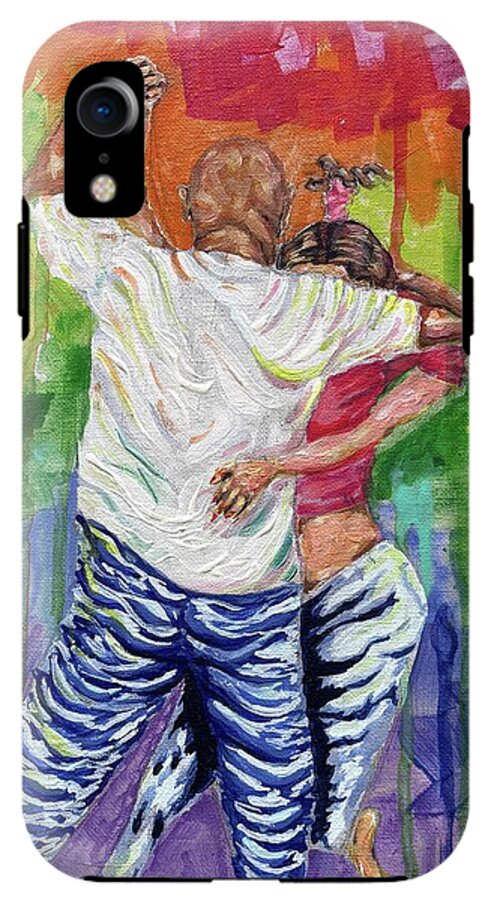 Couple Dancing with Rainbow Backdrop - Phone Case