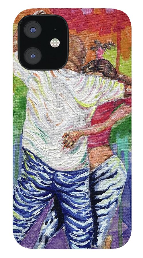 Couple Dancing with Rainbow Backdrop - Phone Case