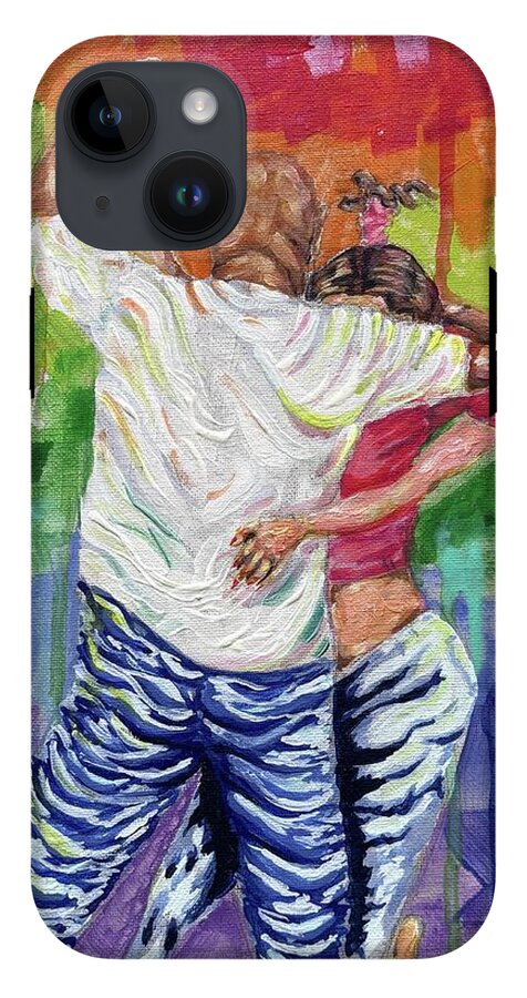 Couple Dancing with Rainbow Backdrop - Phone Case