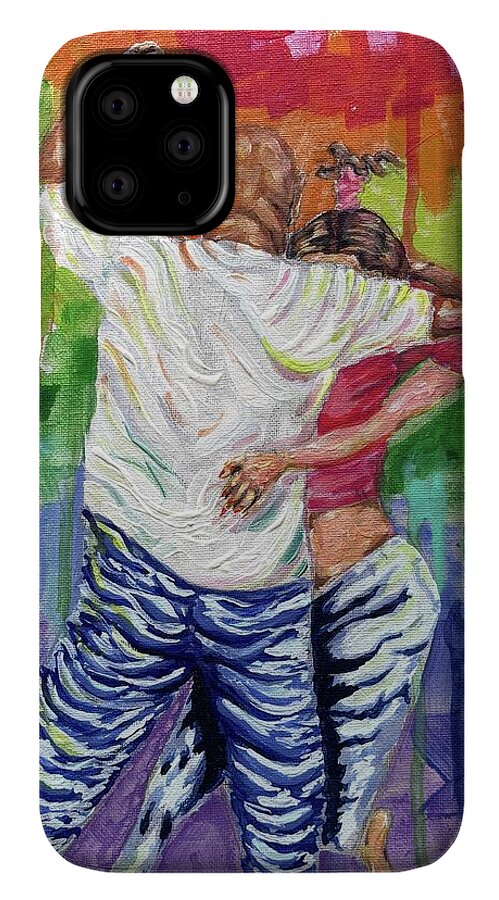 Couple Dancing with Rainbow Backdrop - Phone Case
