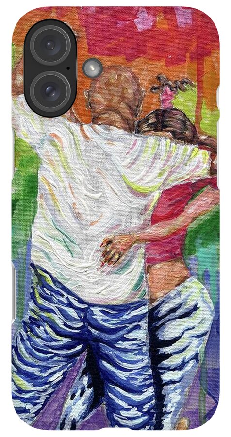 Couple Dancing with Rainbow Backdrop - Phone Case