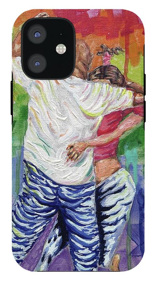 Couple Dancing with Rainbow Backdrop - Phone Case