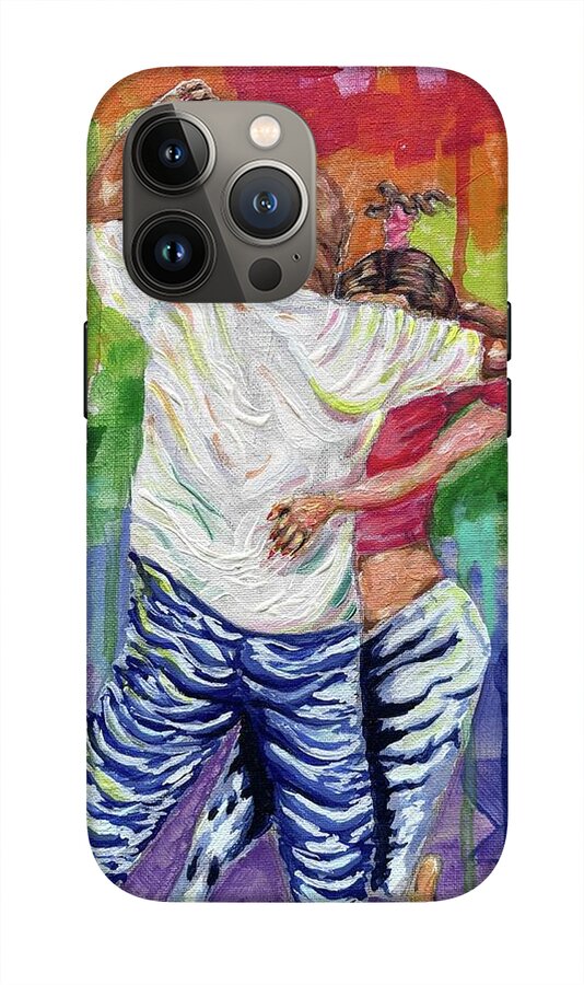 Couple Dancing with Rainbow Backdrop - Phone Case