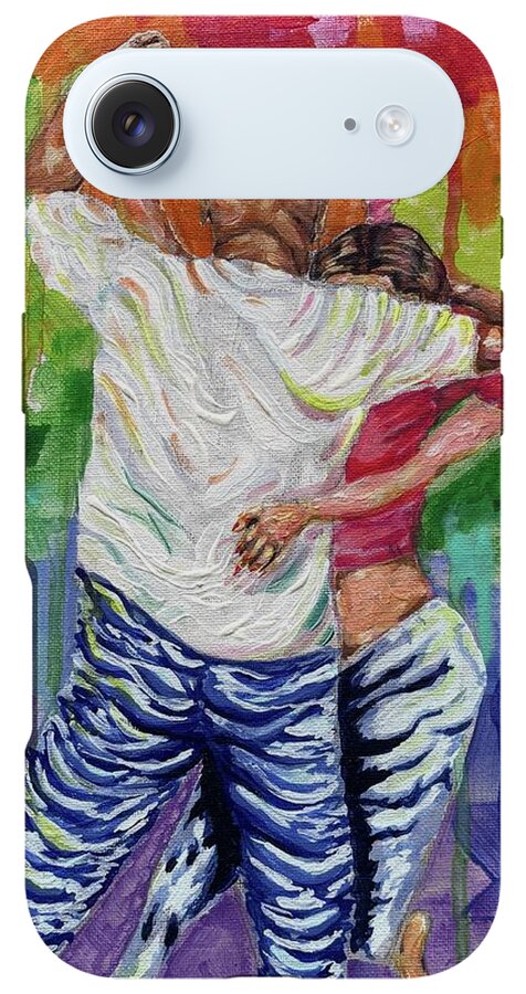 Couple Dancing with Rainbow Backdrop - Phone Case