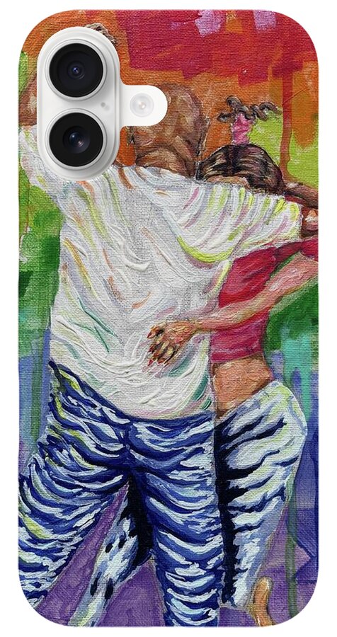 Couple Dancing with Rainbow Backdrop - Phone Case