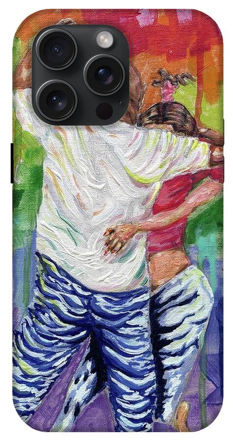 Couple Dancing with Rainbow Backdrop - Phone Case