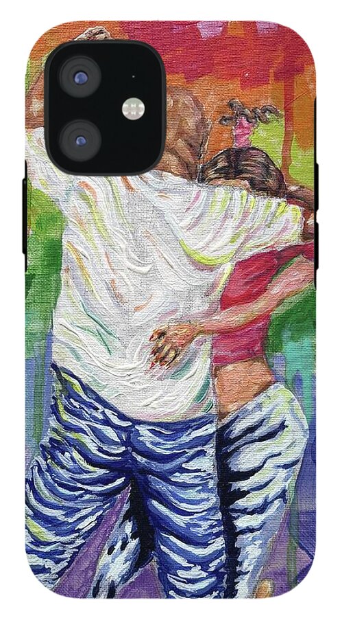 Couple Dancing with Rainbow Backdrop - Phone Case