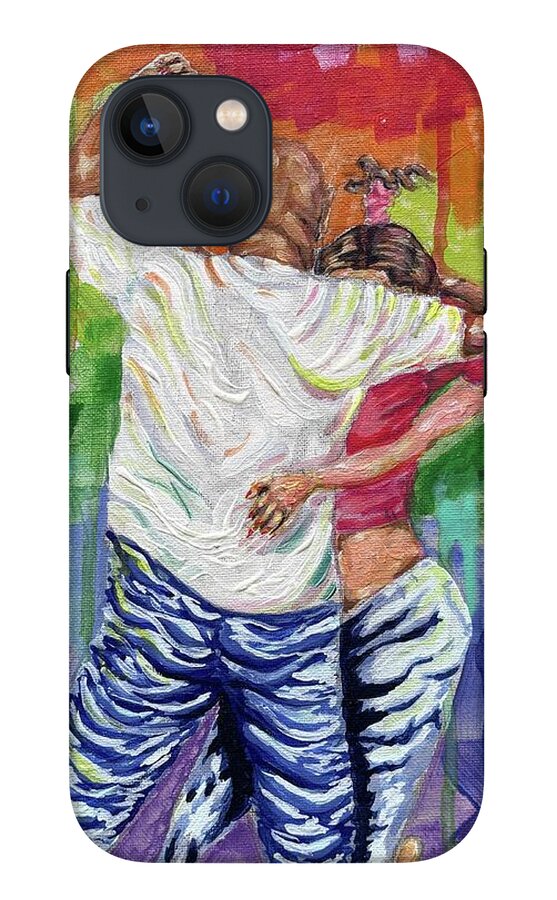 Couple Dancing with Rainbow Backdrop - Phone Case