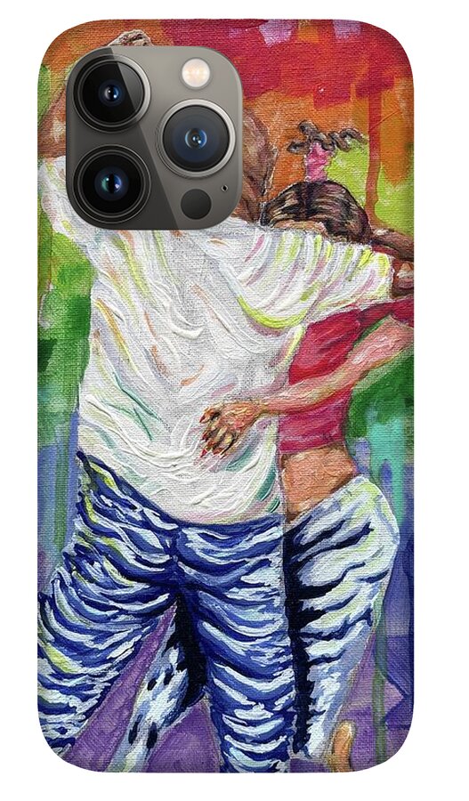 Couple Dancing with Rainbow Backdrop - Phone Case