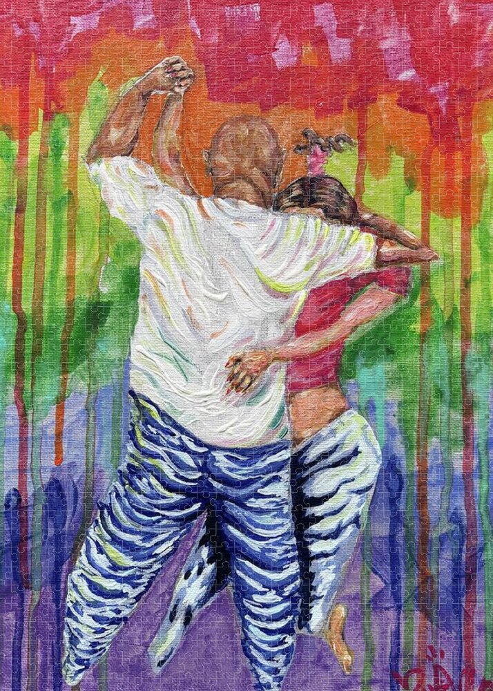 Couple Dancing with Rainbow Backdrop - Puzzle