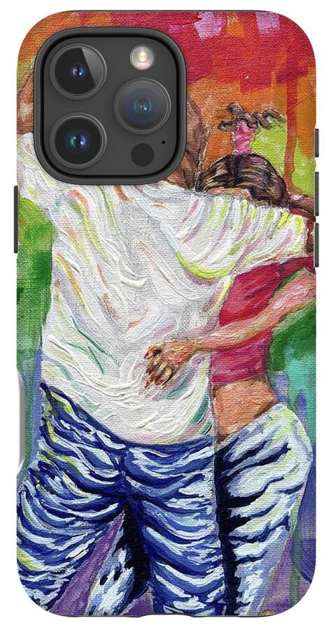 Couple Dancing with Rainbow Backdrop - Phone Case