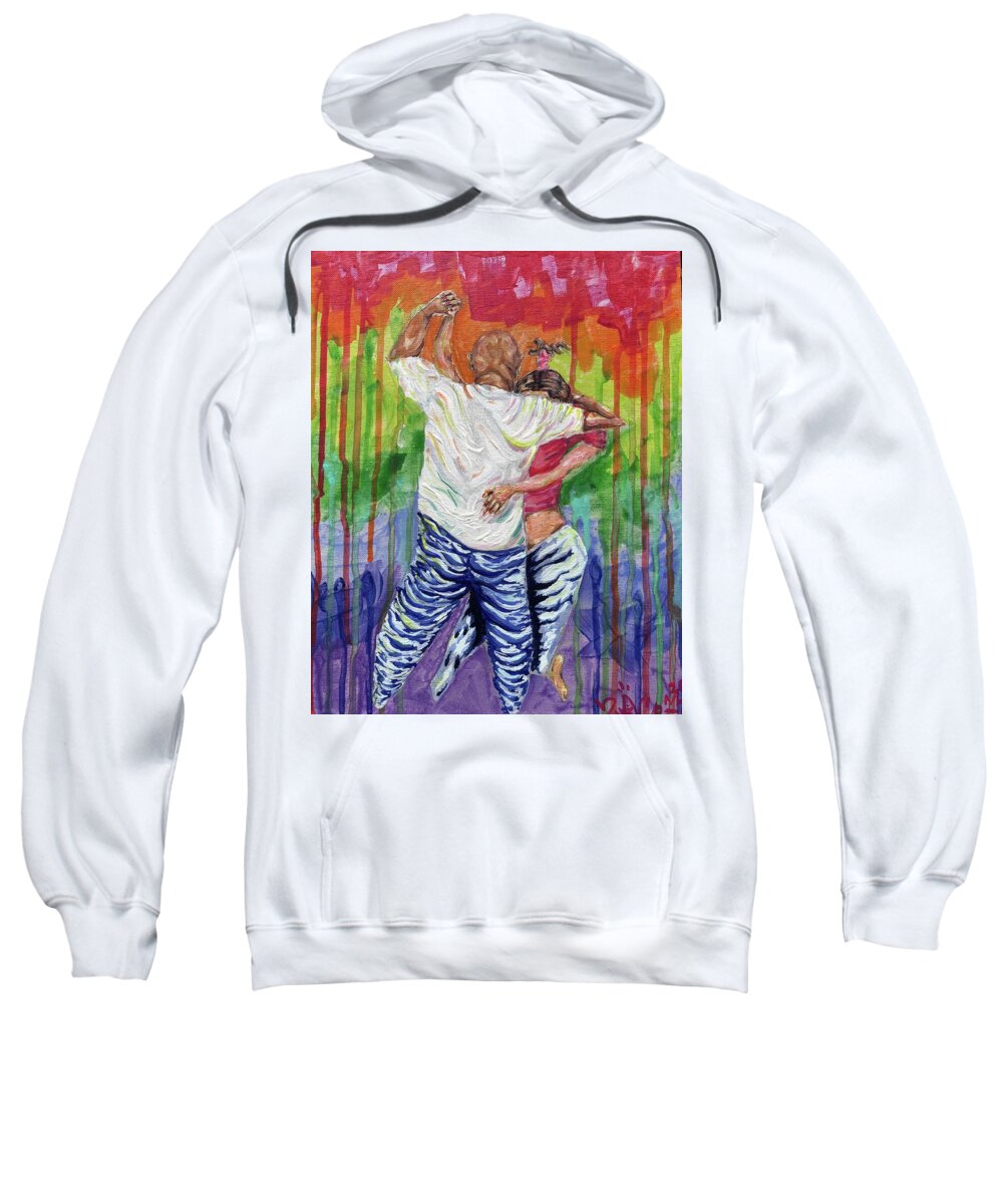 Couple Dancing with Rainbow Backdrop - Sweatshirt