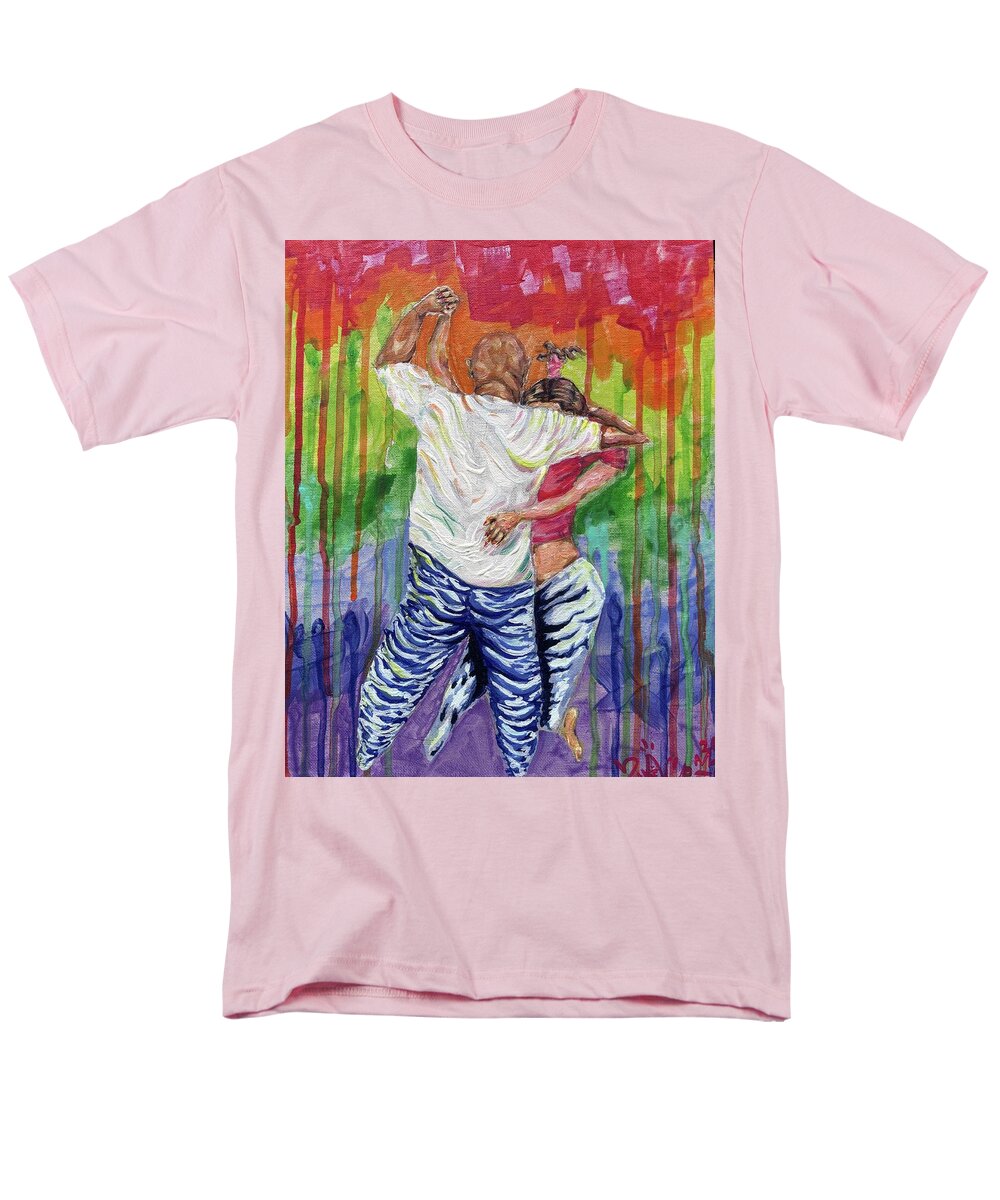 Couple Dancing with Rainbow Backdrop - Men's T-Shirt  (Regular Fit)