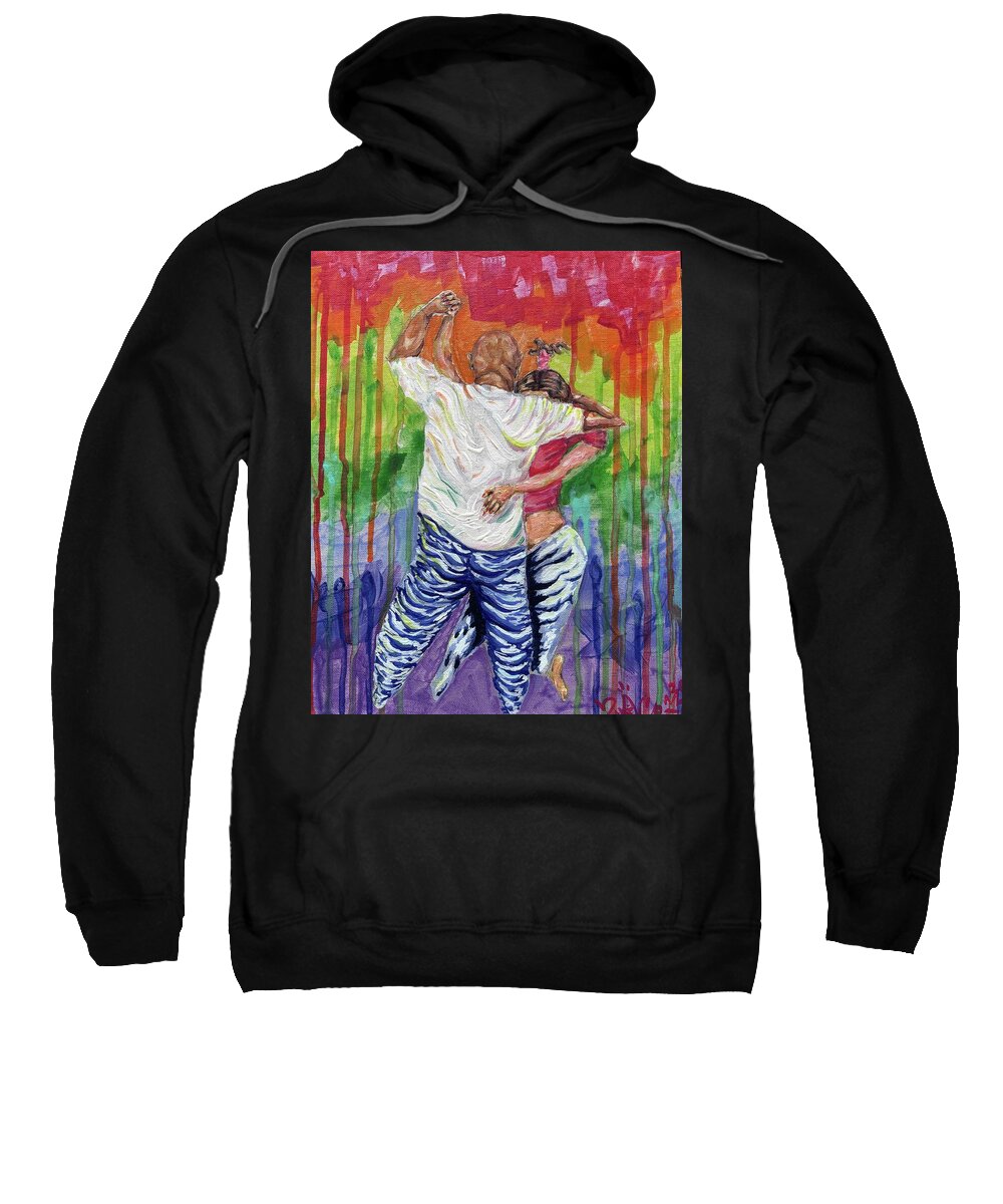 Couple Dancing with Rainbow Backdrop - Sweatshirt