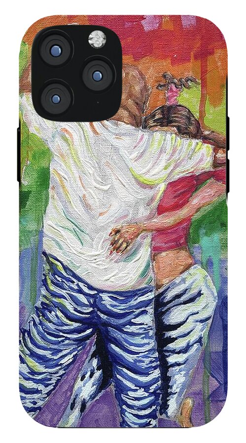 Couple Dancing with Rainbow Backdrop - Phone Case