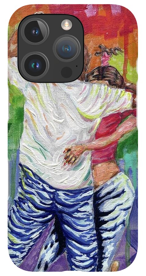 Couple Dancing with Rainbow Backdrop - Phone Case