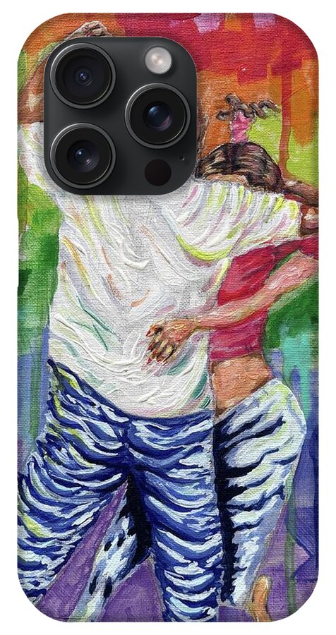 Couple Dancing with Rainbow Backdrop - Phone Case