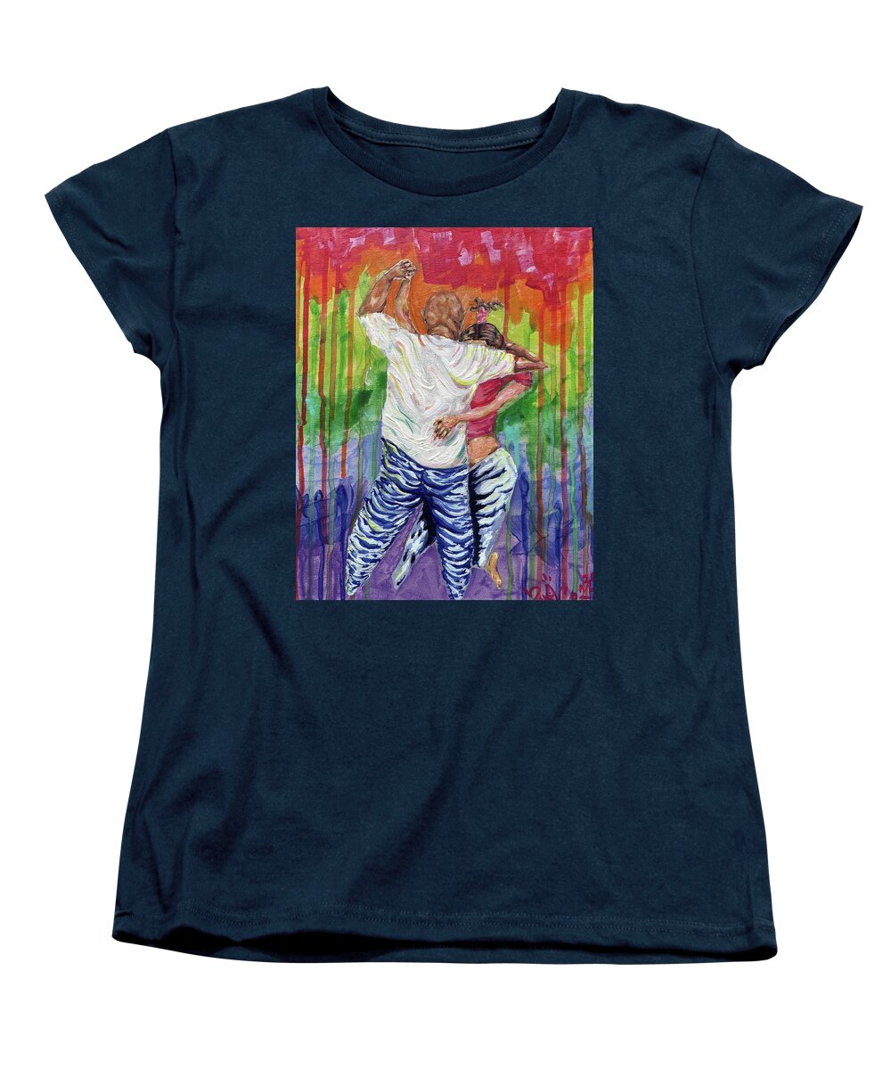 Couple Dancing with Rainbow Backdrop - Women's T-Shirt (Standard Fit)