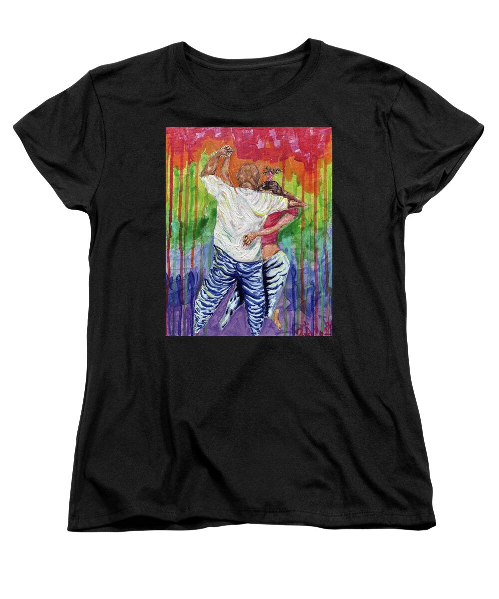 Couple Dancing with Rainbow Backdrop - Women's T-Shirt (Standard Fit)