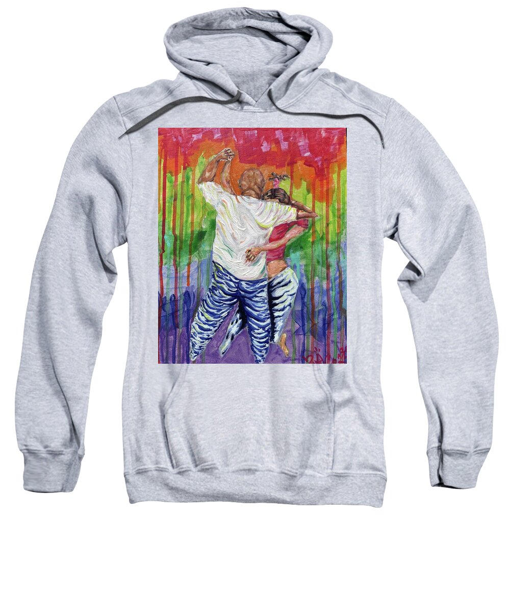 Couple Dancing with Rainbow Backdrop - Sweatshirt