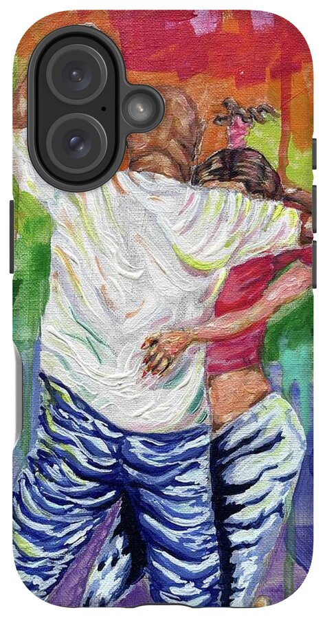 Couple Dancing with Rainbow Backdrop - Phone Case