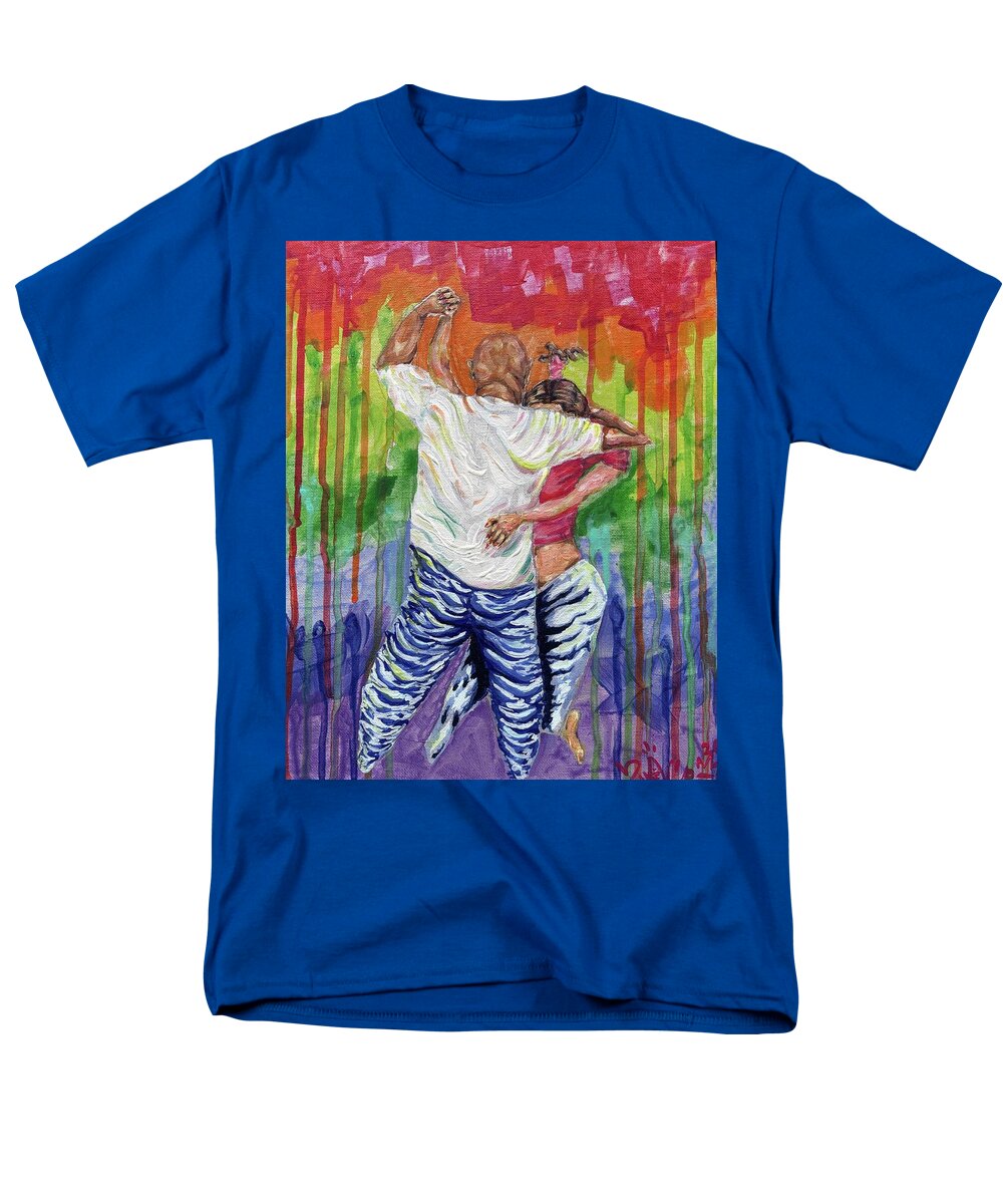 Couple Dancing with Rainbow Backdrop - Men's T-Shirt  (Regular Fit)