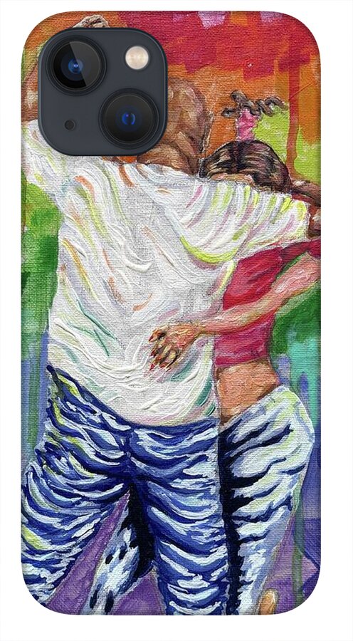 Couple Dancing with Rainbow Backdrop - Phone Case