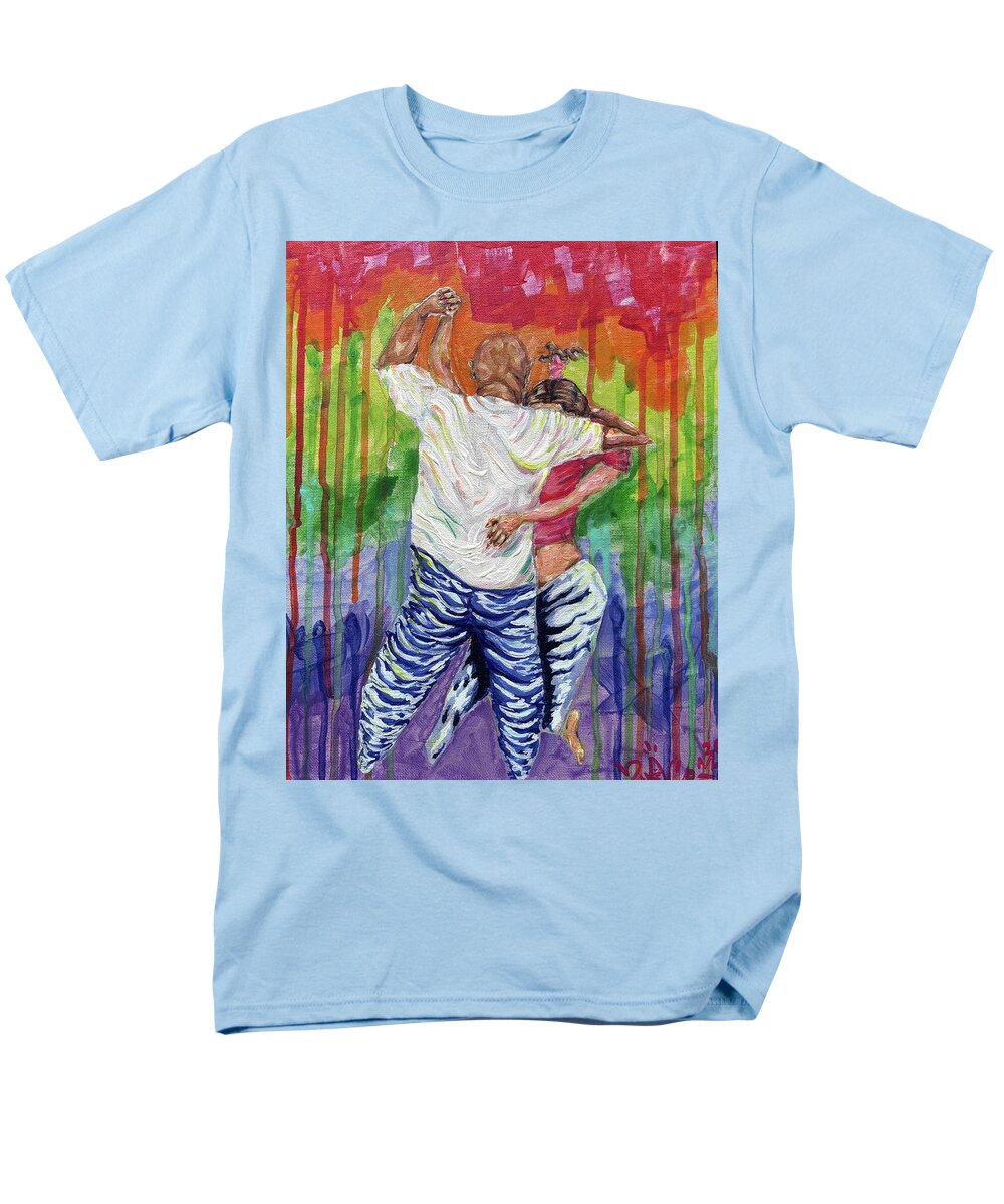 Couple Dancing with Rainbow Backdrop - Men's T-Shirt  (Regular Fit)