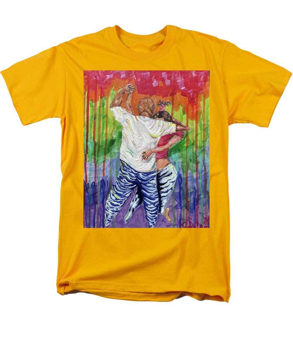 Couple Dancing with Rainbow Backdrop - Men's T-Shirt  (Regular Fit)