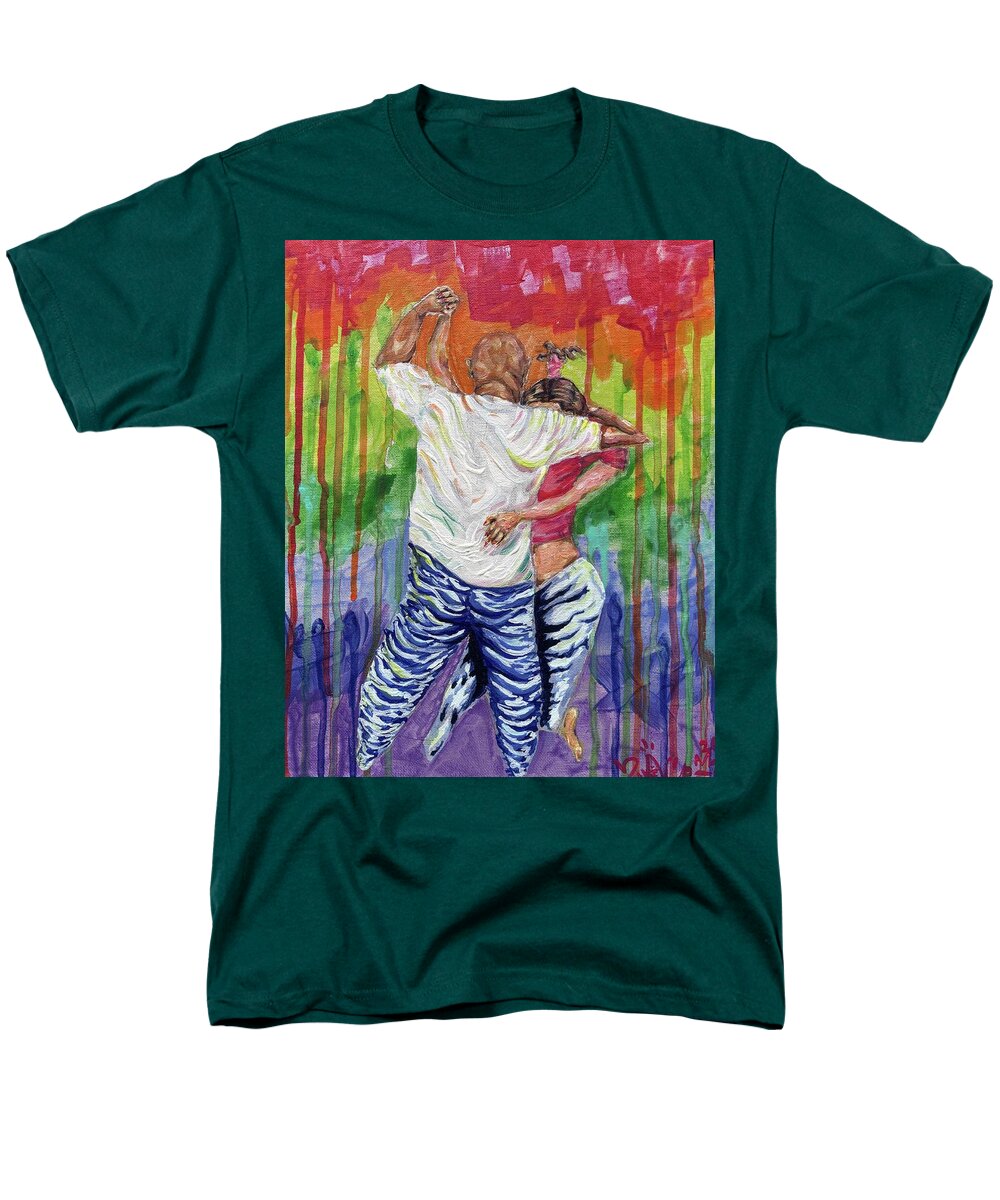 Couple Dancing with Rainbow Backdrop - Men's T-Shirt  (Regular Fit)