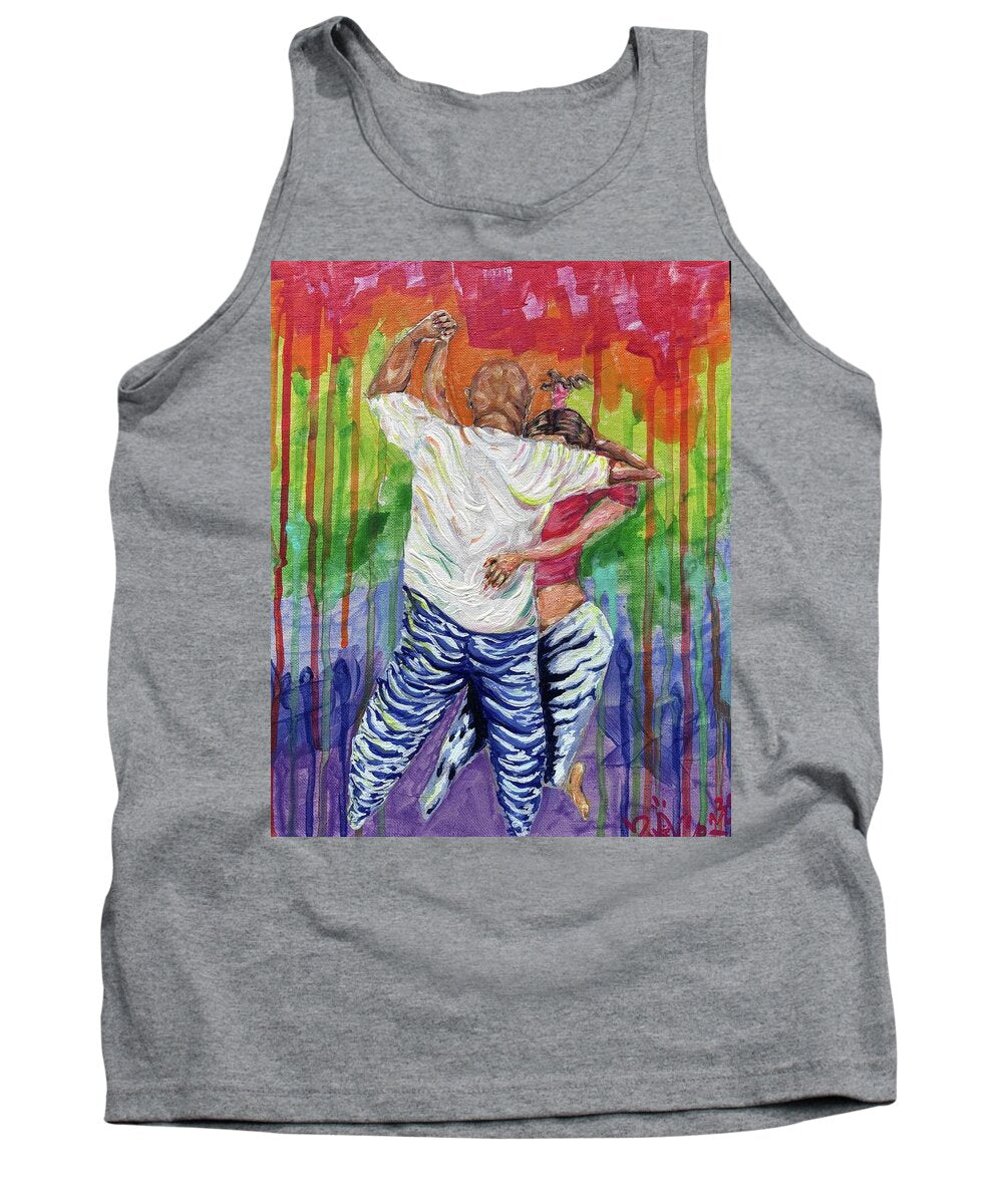 Couple Dancing with Rainbow Backdrop - Tank Top