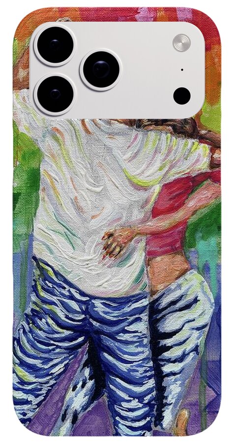 Couple Dancing with Rainbow Backdrop - Phone Case