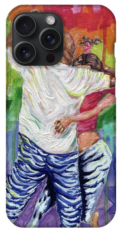Couple Dancing with Rainbow Backdrop - Phone Case