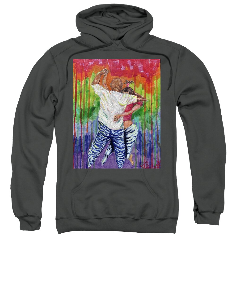Couple Dancing with Rainbow Backdrop - Sweatshirt