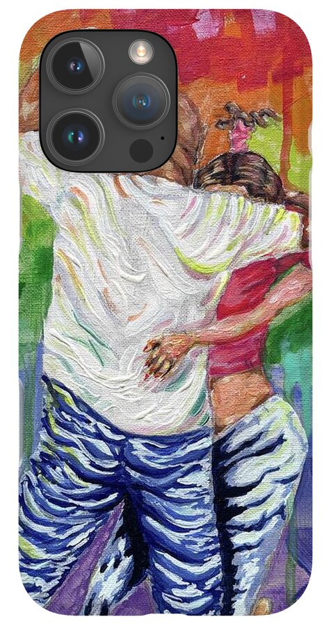 Couple Dancing with Rainbow Backdrop - Phone Case